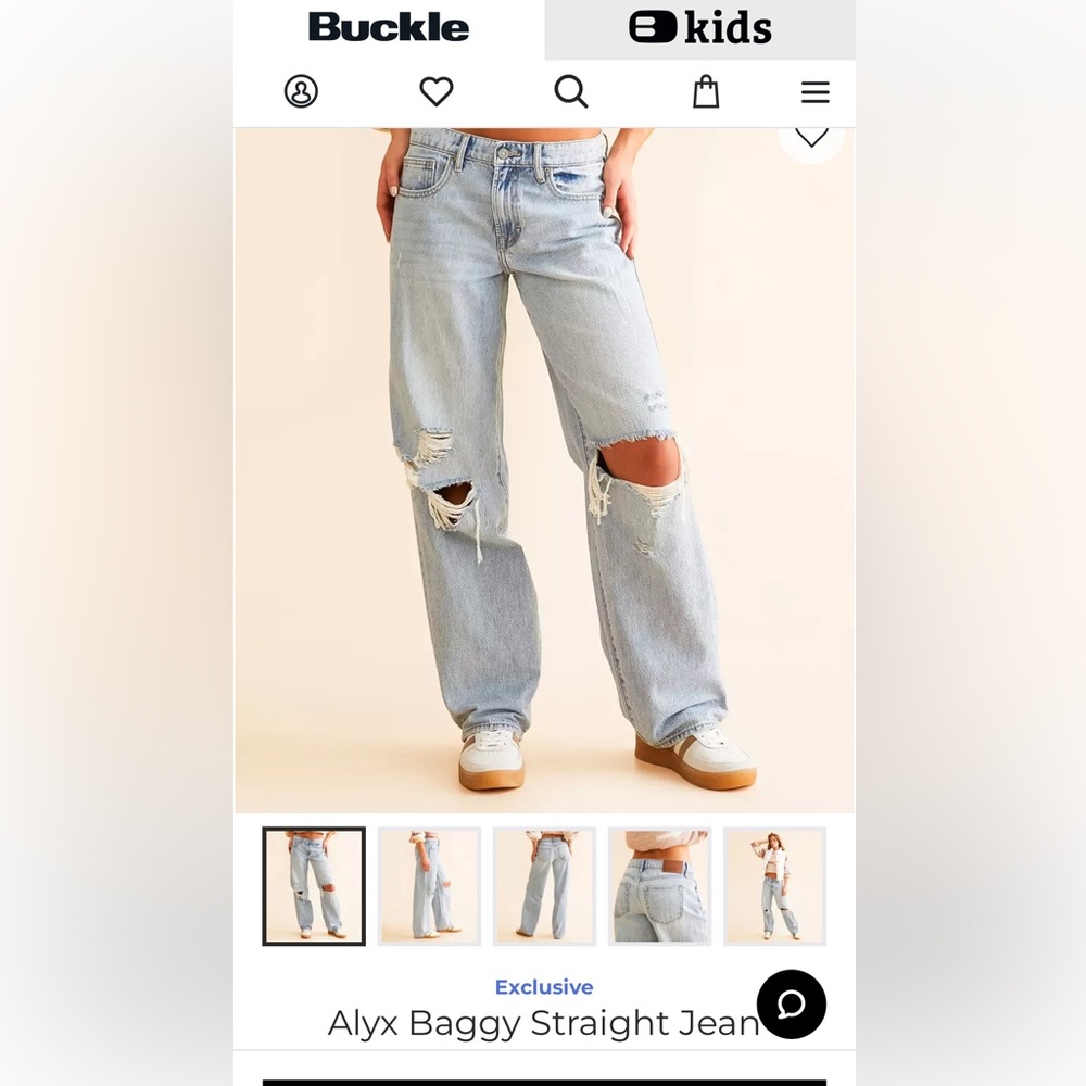 Alyx Distressed Baggy Boyfriend Jeans in Light Blue